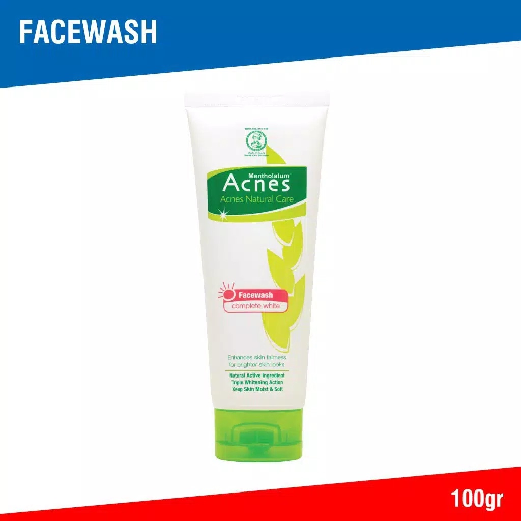 Acnes Natural Care Face Wash Complete White 100 gr Florent Beauty