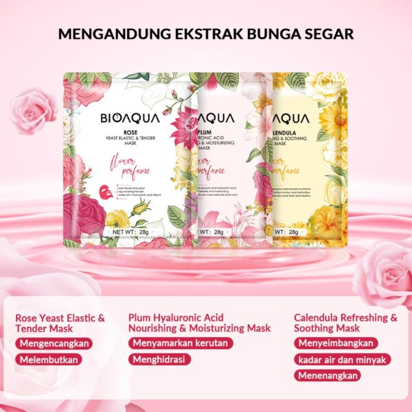 BIOAQUA Sheet Mask Masker Wajah Flowers Series