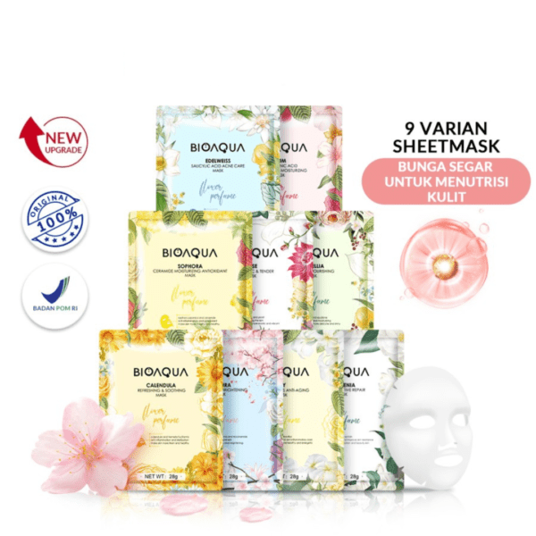 BIOAQUA Sheet Mask Masker Wajah Flowers Series